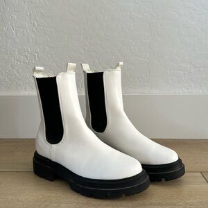 White combat boots